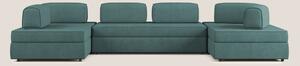 Liberty divano panoramico con pouf estraibile e schienali movibili in