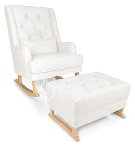 Poggiapiedi Rocking Seat Royal Footstool Snow White/Natural Legs