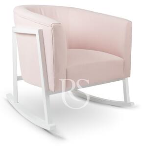 Poltrona Rocking Seat Cruz Rocker Blush Pink/White Legs