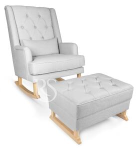 Poggiapiedi Rocking Seat Royal Footstool Silver Grey/Natural Legs