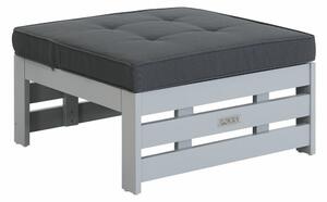 Pouff all'aperto Riverton 76130x70cm, Nero, Grigio, Legno