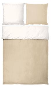 Lenzuolo singolo allungato bianco e beige in percalle di cotone 140x220 cm Shades - Mette Ditmer Denmark
