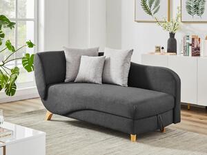 Chaise longue letto con contenitore in Tessuto Antracite - Angolo a destra - PENELOPE