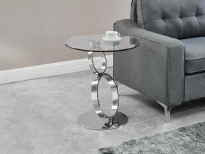 Tavolino in Vetro temperato trasparente e stelo acciaio - JOLINE