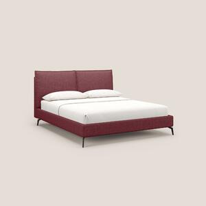 Cloe letto imbottito con piedi in metallo sfoderabile in tessuto fiamm