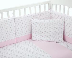Set di biancheria da letto Jersey 5pz Pink Flower 60/120