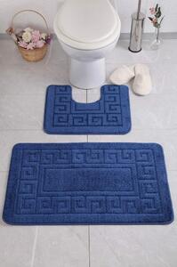 Tappetini da bagno per WC blu scuro in set da 2 pezzi Flora - Foutastic