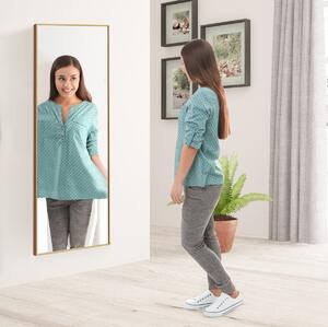Costway Specchio lungo con telaio rettangolare in alluminio e vetro antiesplosione, Specchio a figura intera Oro