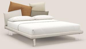 Rebus letto imbottito dal design moderno con piedi trasparenti in plex