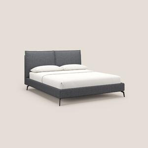 Cloe letto imbottito con piedi in metallo sfoderabile in tessuto fiamm