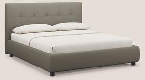 Minato letto imbottito contenitore con testata trapuntata in ecopelle