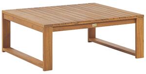 Tavolino da caffè da giardino in legno di acacia chiaro 90 x 75 cm da esterno moderno elegante Beliani