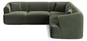 Divano angolare verde con rivestimento in velluto Campi – Cosmopolitan Design