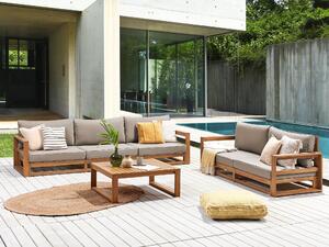 Set da giardino 5 posti in legno di acacia chiaro con tavolino moderno elegante Beliani