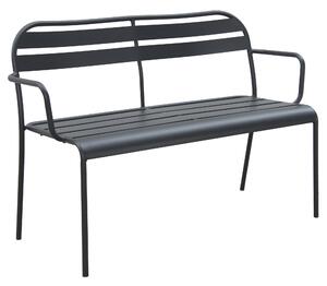 Panchina da giardino Cafe 2 posti in acciaio con seduta in acciaio grigio / argento