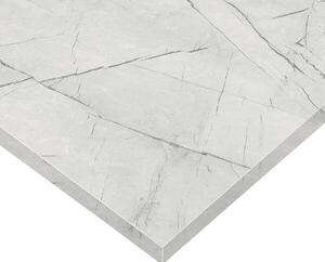 Piano di lavoro in agglomerato marmo bianco carle L 304 x , spessore 1.8 cm