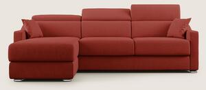 Amber divano letto angolare in tessuto smacchiabile T05 rosso
