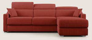 Amber divano letto angolare in tessuto smacchiabile T05 rosso