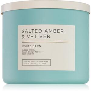 Bath & Body Works Salted Amber & Vetiver candela profumata 411 g