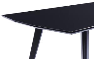 Tavolo da cucina rettangolare moderno con piano lucido in MDF nero e gambe in acciaio 160 x 90 cm 4 posti da cucina Beliani