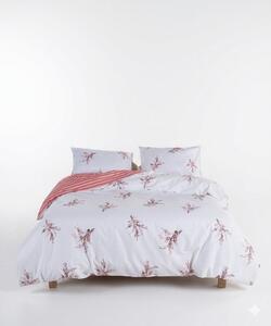 Set copripiumino e federa bianco/rosa in cotone renforcé per letto matrimoniale ed esteso 240x220 cm Breeze Floral – Mila Home Luxury