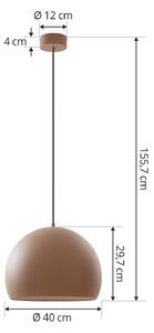 Lucande Lampada a sospensione Lythara, marrone, Ø 40 cm, alluminio