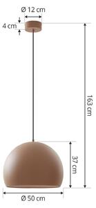 Lucande Lythara LED a sospensione marrone Ø 50cm