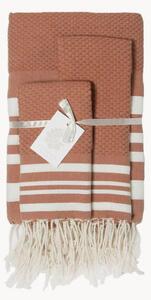 Set di 3 asciugamani in cotone fatto a mano Hamptons