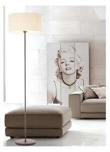 CILINDRO LAMPADA DA TERRA D43 CM IN METALLO 5 COLORI CON PARALUME IN TESSUTO DI LINO 3 COLORI MODERNA