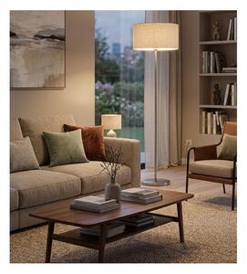 CILINDRO LAMPADA DA TERRA D35 CM IN METALLO 5 COLORI CON PARALUME IN TESSUTO DI LINO 3 COLORI MODERNA