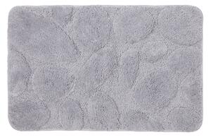 Tappeto bagno rettangolare Pebbles in 100% poliestere grigio 80 x 50 cm