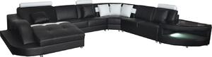 Divani in pelle zona giorno angolare suite design divano moderno a U L6015 + tavolo