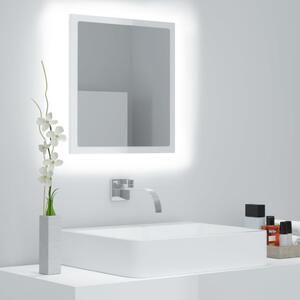 Specchio da Bagno LED Bianco Lucido 40x8,5x37 cm in Acrilico