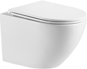 Omnires Ottawa vaso wc con copriwater a discesa lenta sospeso senza brida bianco lucida OTTAWAMWBP