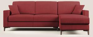 Kafka divano letto angolare in morbido tessuto impermeabile T02 rosso