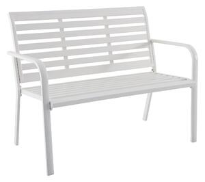Panchina da giardino Centra NATERIAL con braccioli 2 posti in alluminio con seduta in alluminio bianco