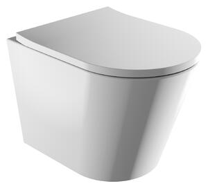 Omnires Tampa vaso wc con copriwater a discesa lenta sospeso senza brida bianco lucida TAMPAMWBP
