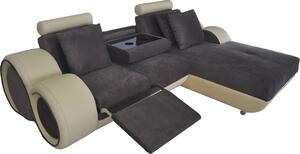 Divano angolare di design con suite angolare in pelle USB Rivestimento angolare del paesaggio Forma a L in velluto