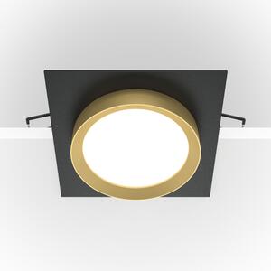 Maytoni Faretto da incasso rotondo moderno in alluminio con placca quadrata Downlight Alluminio Nero/Oro GX53 15W 1 Lampadina