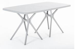 Tavolo da giardino Portofino NEW GARDEN in polipropilene con piano in polipropilene grigio / argento per 6 persone 160x85cm