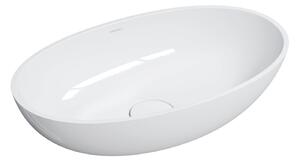 Omnires Shell M+ lavabo 60x35 cm ovale da appoggio bianco SHELLUNBP