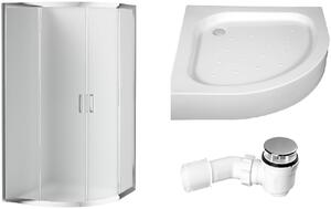 Set box doccia Deante Funkia KYP_651K, piatto doccia semicircolare Deante Standard New KTA_053B, NHC_025C