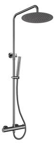 Allibert CANGGU colonna doccia 122 cm Gun Metal metallo spazzolato termostatica soffione 29,5 cm