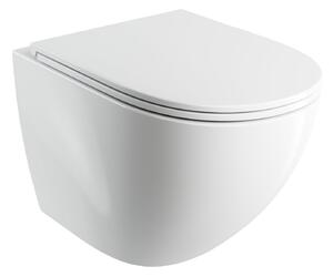 Omnires Ottawa vaso wc con copriwater a discesa lenta sospeso senza brida bianco lucida OTTAWACMWBP