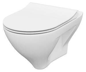 Cersanit Mille vaso wc con copriwater a discesa lenta sospeso senza brida bianco S701-453
