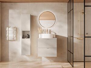 Colonna da bagno a spina di pesce con nicchia Colore beige H140 cm - DORIONI