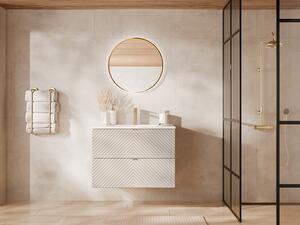 Mobile bagno sospeso sotto lavabo a spina di pesce Beige 80 cm - DORIONI