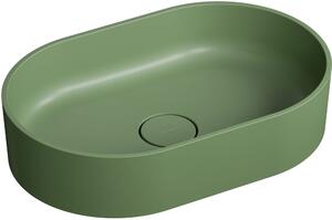 Omnires Ovo M+ lavabo 55x36 cm ovale da appoggio verde OVOUNOL