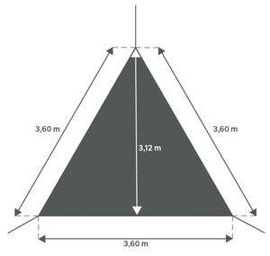 Vela ombreggiante triangolare grigio scuro 360 x 360 cm