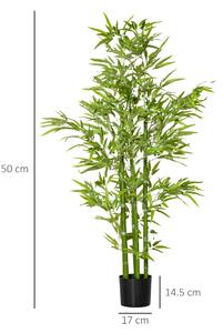 Pianta Artificiale Di Bambù H150 Cm Con Vaso Verde
